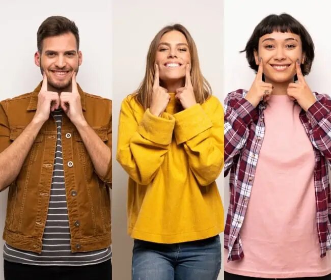 people smiling with white teeth